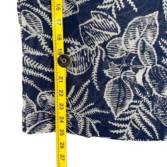 Banana Republic Womens Leaf Print 3/4 Sleeve Tunic Blouse Tie‎ Neckline Small - Picture 10 of 10